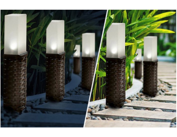 Solar rattan lights top