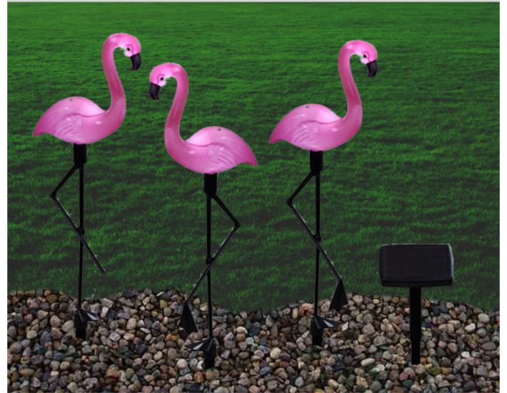 Flamingo yard store lights