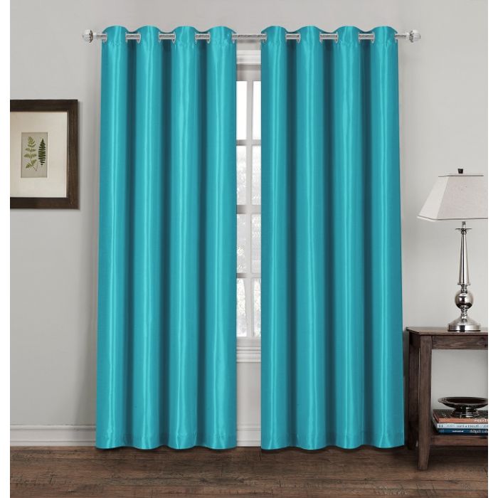 pair of luxury fully lined faux silk ring top curtains - 8  colours  46 x 72