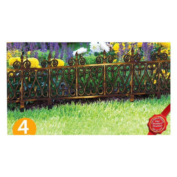 Bronze effect garden border panels - set of 4