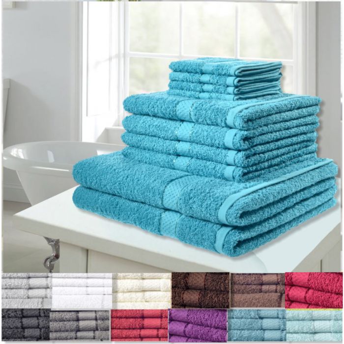 10 Pc Hotel Grade 400gsm Cotton Towel Bale - 13 colours!