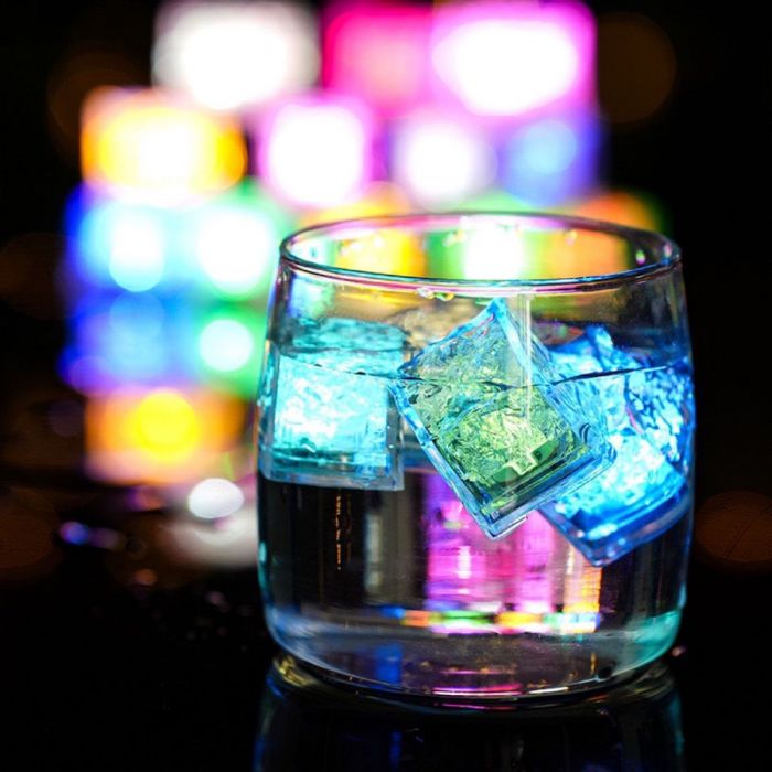 Pack of 12 LED ice cubes