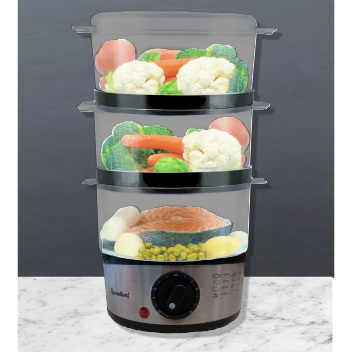 3 layer compact Vegetable and rice steamer