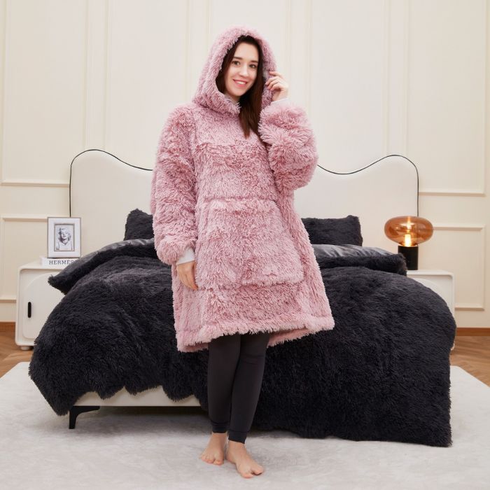 Oversized faux clearance fur hoodie
