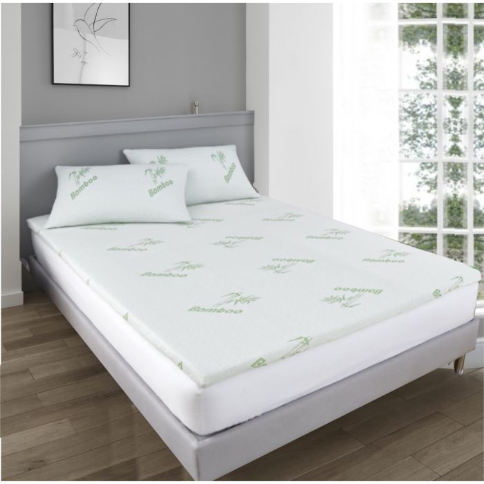 Soft bamboo memory foam mattress topper