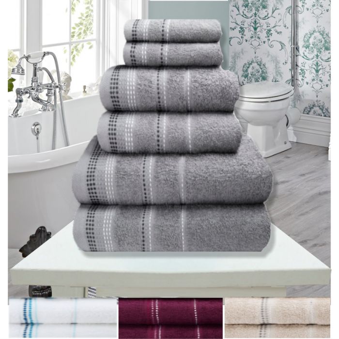 Soft & fluffy berkley cotton 6pc towel bale - 4 colours