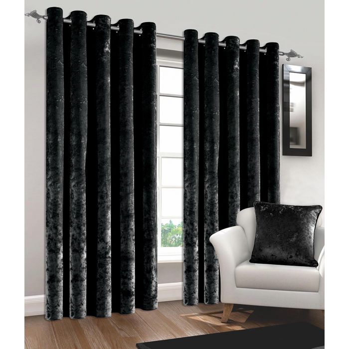 luxury heavyweight crushed velvet ring top curtains or cushions  - 4 sizes 5 colours