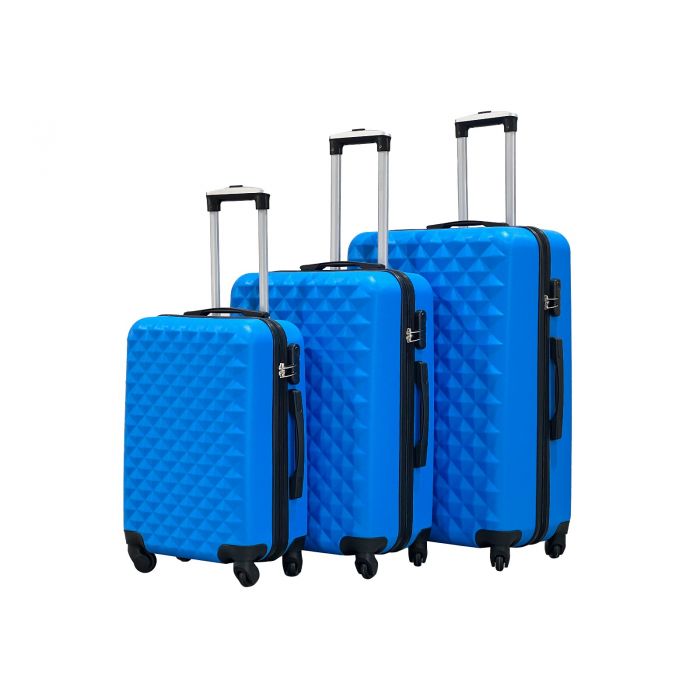 3pc ABS 4 Wheel Diamond Luggage Set