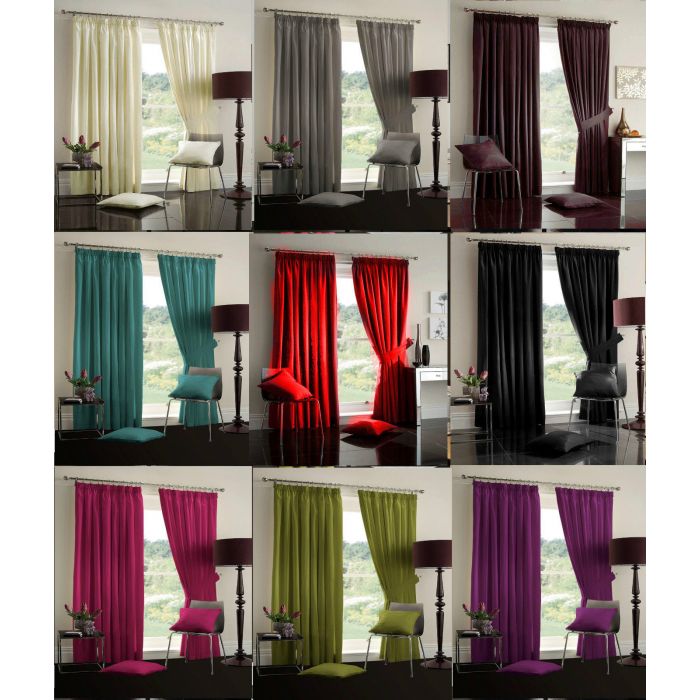 PAIR OF LUXURY FULLY LINED FAUX SILK  CURTAINS - 66 x 72 inch or 66 x 90 inch
