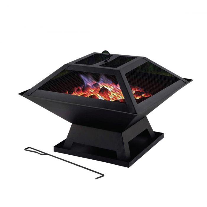 Portable fire pit with BBQ Grill