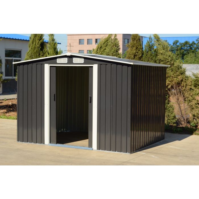Metal Garden Shed - Grey 6 x 8 