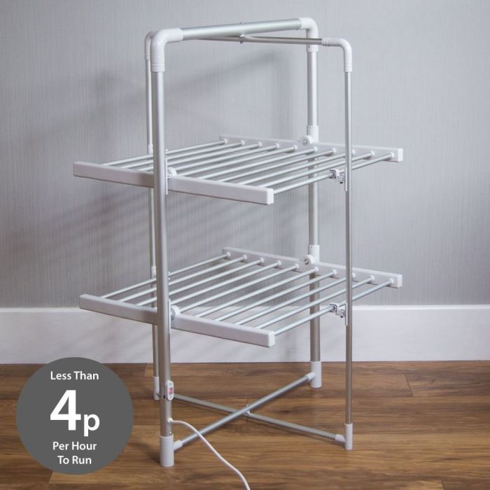 2 tier heated clothes airer