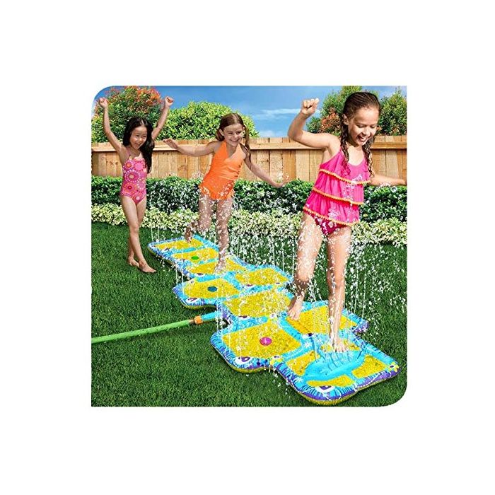 inflatable water sprinkling  hopscotch game 