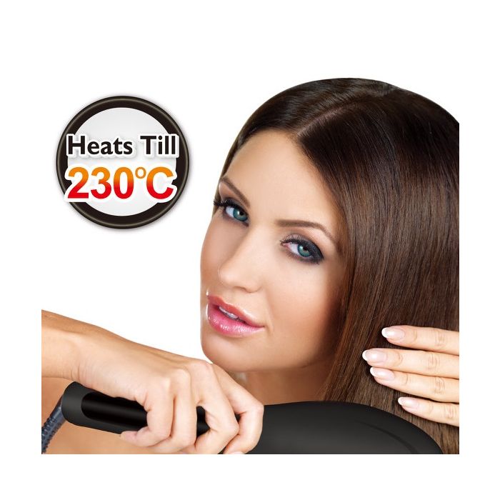 black ceramic hair straightening brush 