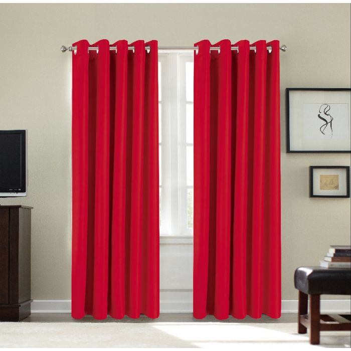 Faux Lined Silk Curtains - 90 x 90 - 6 COLOURS
