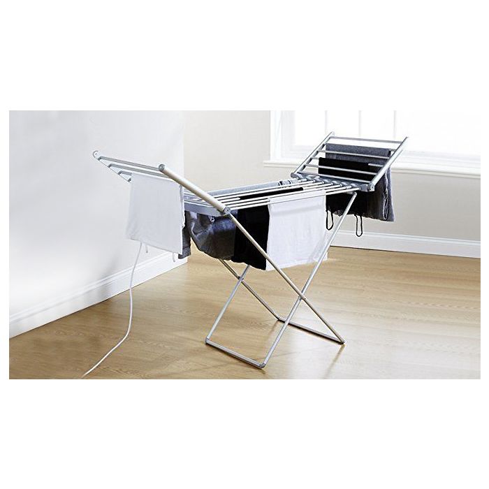 extra large 18 bar winged FREESTANDING HEATED CLOTHES TOWEL RAIL
