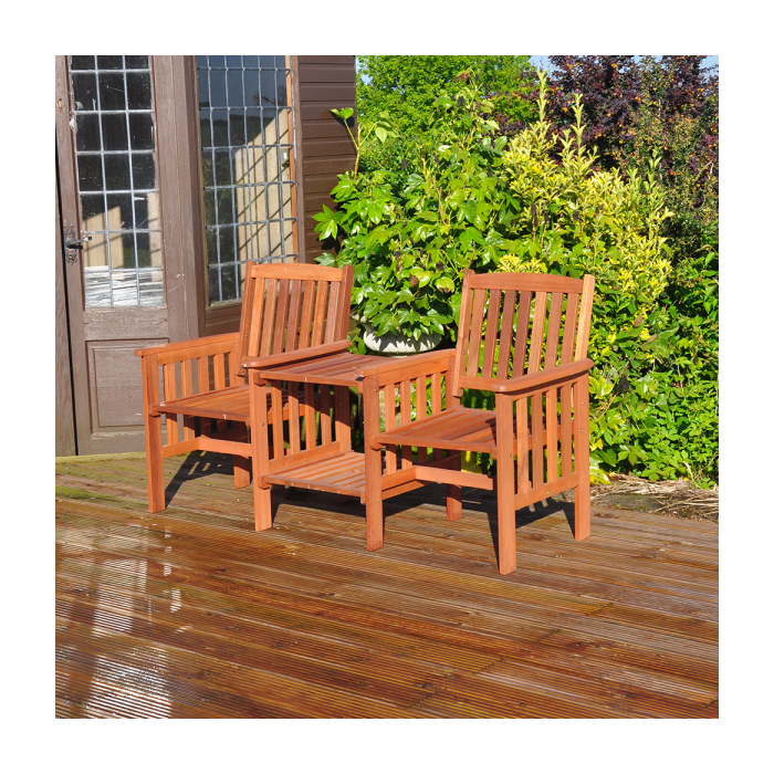 Hardwood garden love chair