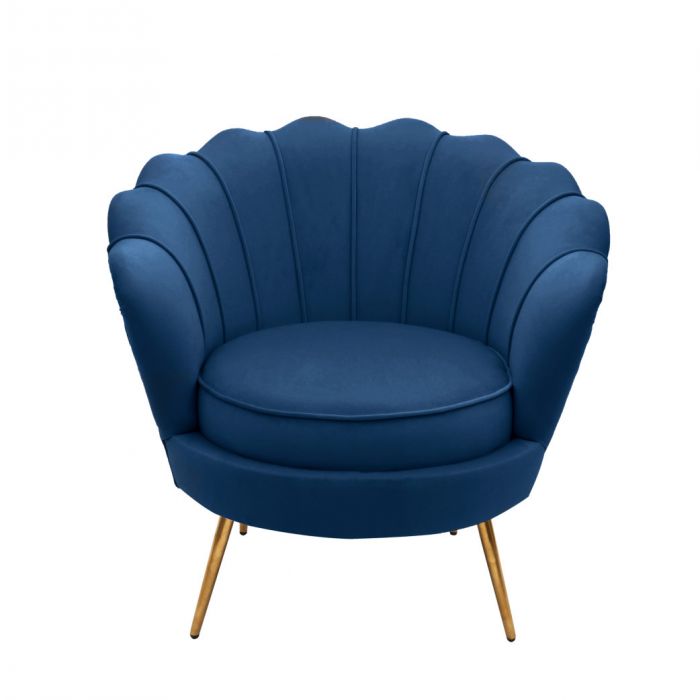 Velvet shell tub chair