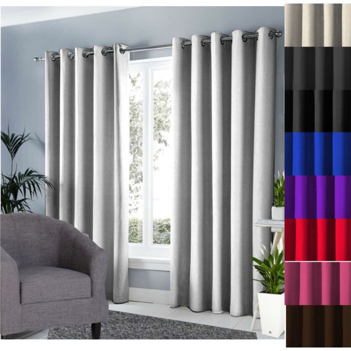 RING TOP READY MADE THERMAL BLACKOUT CURTAINS - 66 X 90 - 9 COLOURS