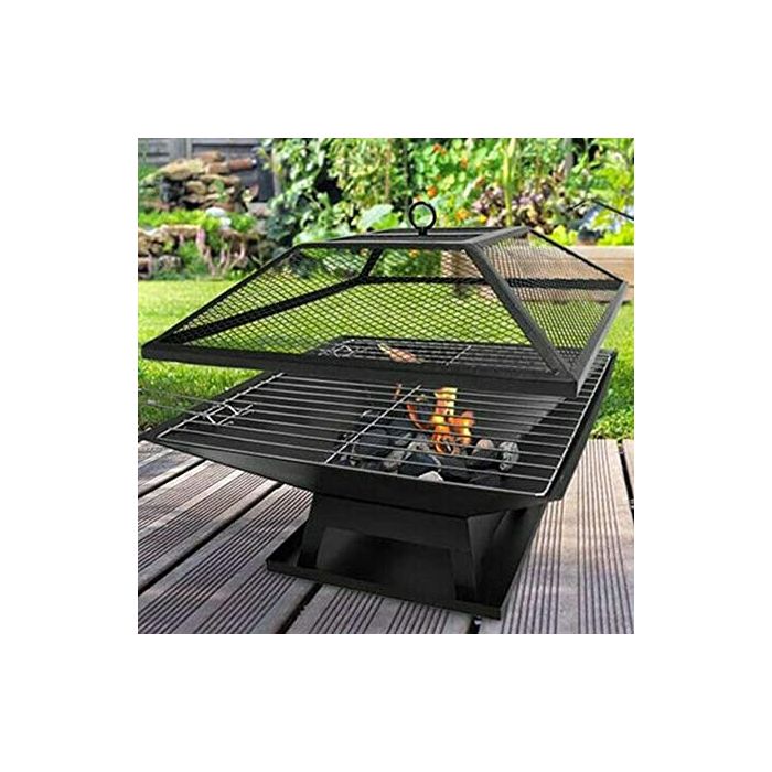 Square fire pit & BBQ grill 