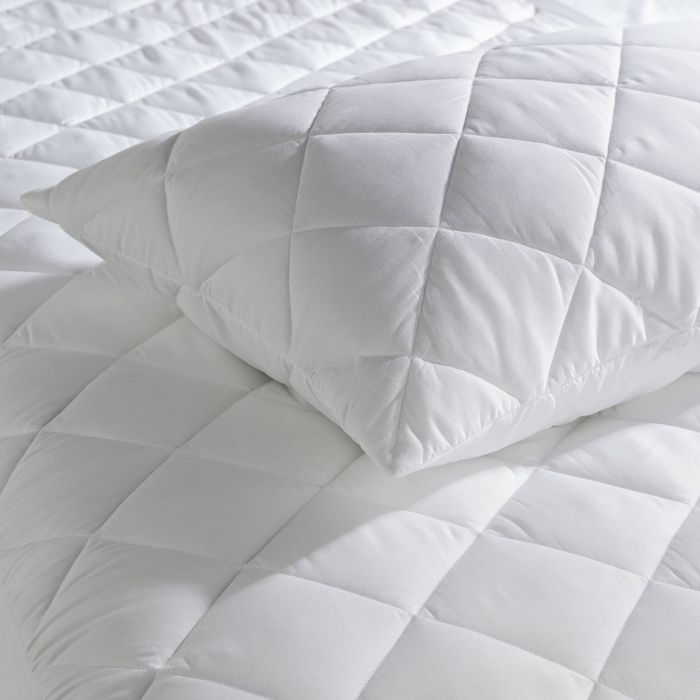 pair of soft quilted microfibre pillow protectors