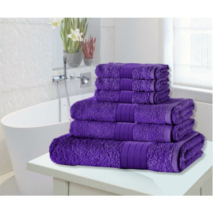 6 pc egyptian cotton guest towel bale 