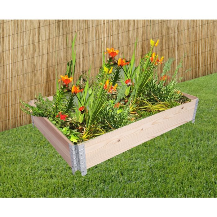 Raised bed wooden garden planter