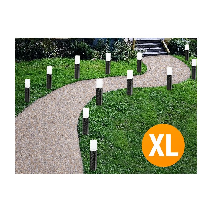 XL rattan solar post lights 