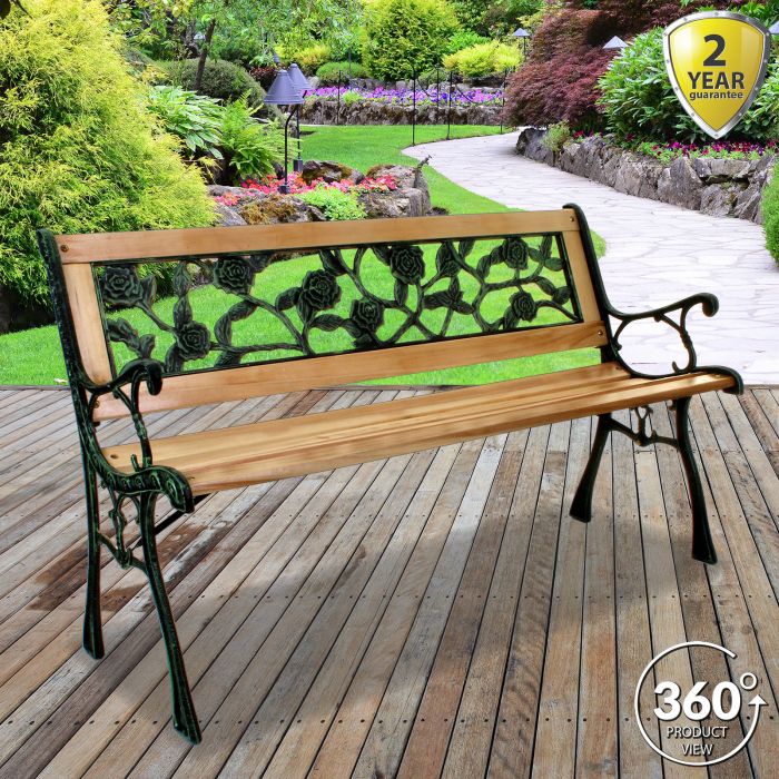 rose design garden bench