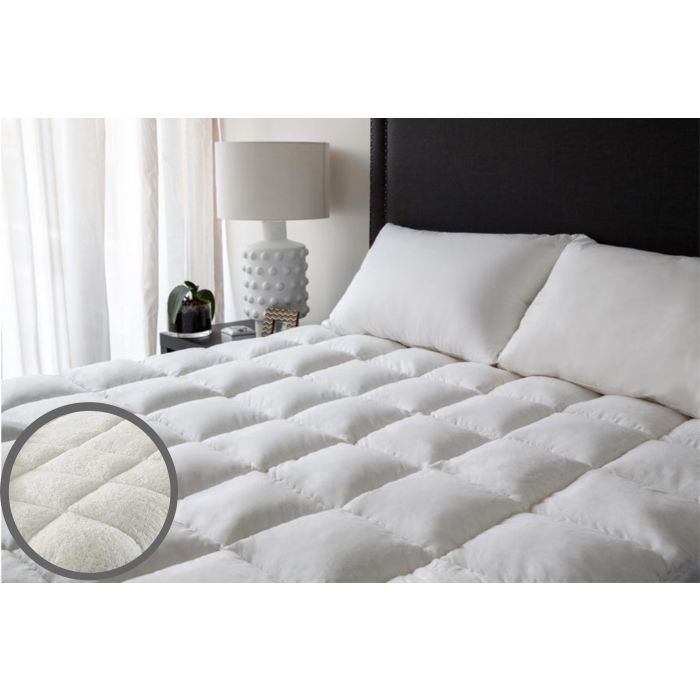 all seasons reversible  sherpa fleece mattress topper - 4  sizes