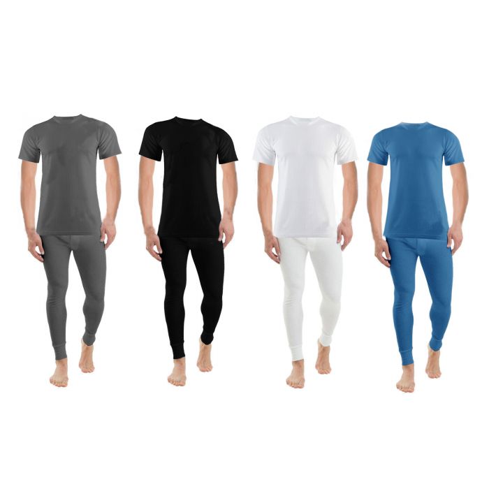 2 Piece thermal long johns and tee shirt set - 4 sizes 4 colours