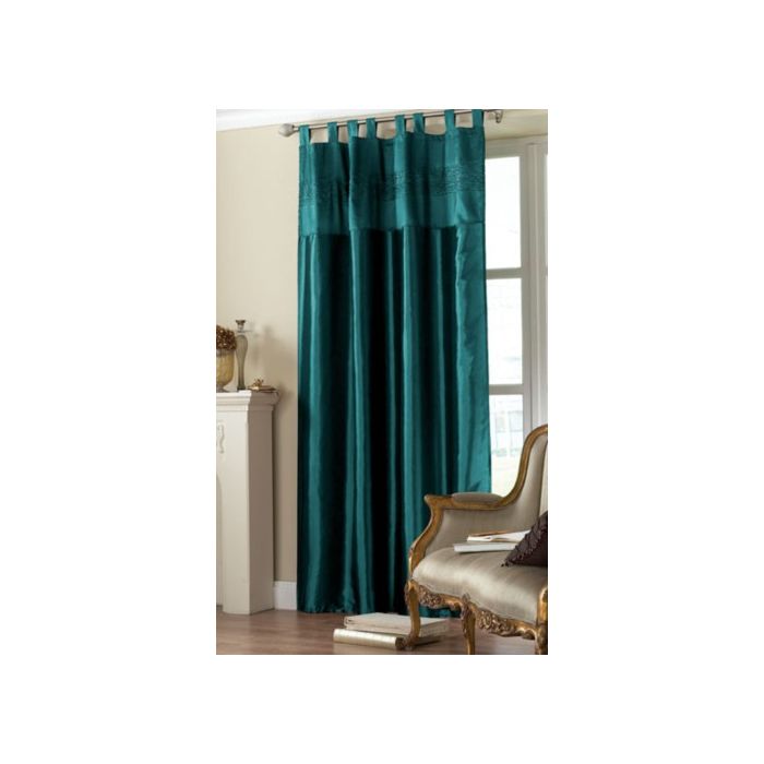 2 Luxury Taffeta Embroidered Sequin Curtains - 9 Colours Available