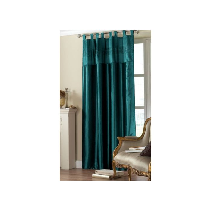 2 Luxury Taffeta Embroidered Sequin Curtains - 9 Colours Available