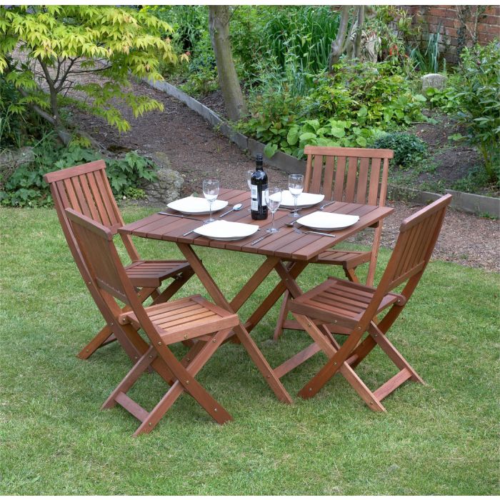 Victoria 5 piece wooden garden furniture set