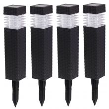 Set of 4 Rattan Solar Lights