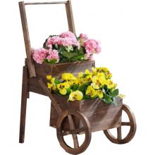 Victorian Wooden Flower Cart Planter