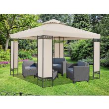 3m x 3m Luxury Gazebo With Metal Corner Supports