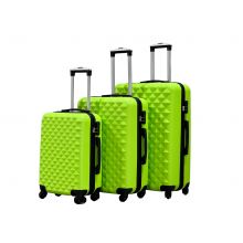 3pc ABS 4 Wheel Diamond Luggage Set