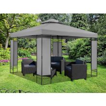 3m x 3m Luxury Gazebo With Metal Corner Supports