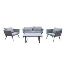 4 Piece Woven Grey Furniture Set