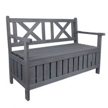 Wooden garden storage bench